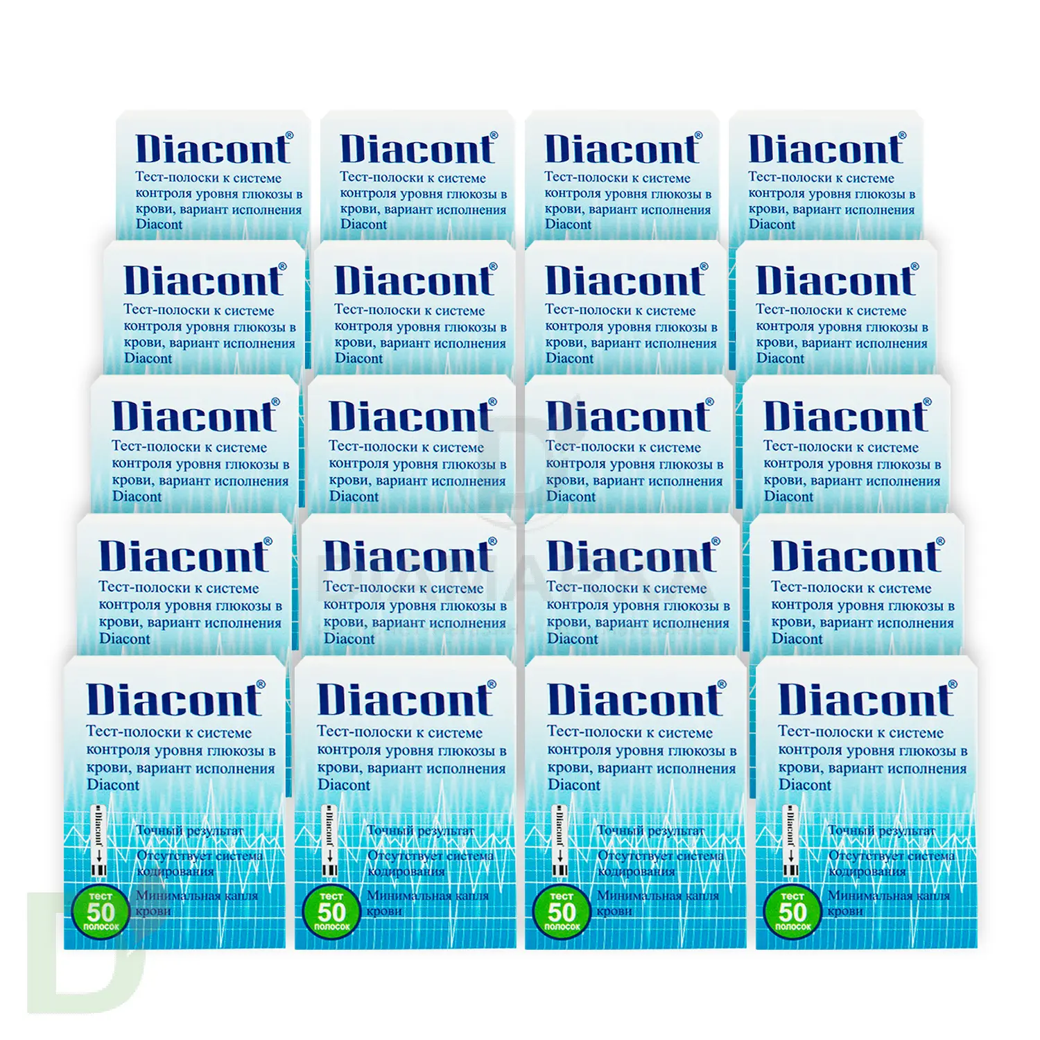 Тест-полоски Диаконт № 1000 (20 пачек № 50)