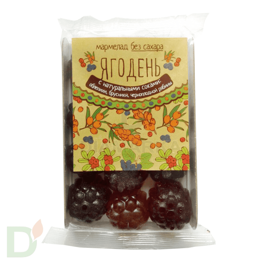 Мармелад без сахара ЯГОДЕНЬ Сибирский Кедр, 150г