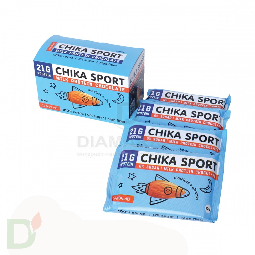 Шоколад молочный с миндалем CHIKALAB 100 гр
