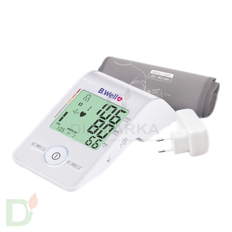 Тонометр B.Well MED-55 автомат + адаптер, манжета M-L(22-42см)