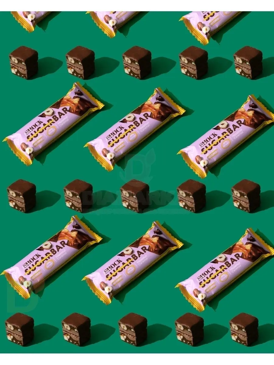 Батончик протеиновый FitnesShock Шоколадная карамель-фундук 50гр. в интернет-магазине