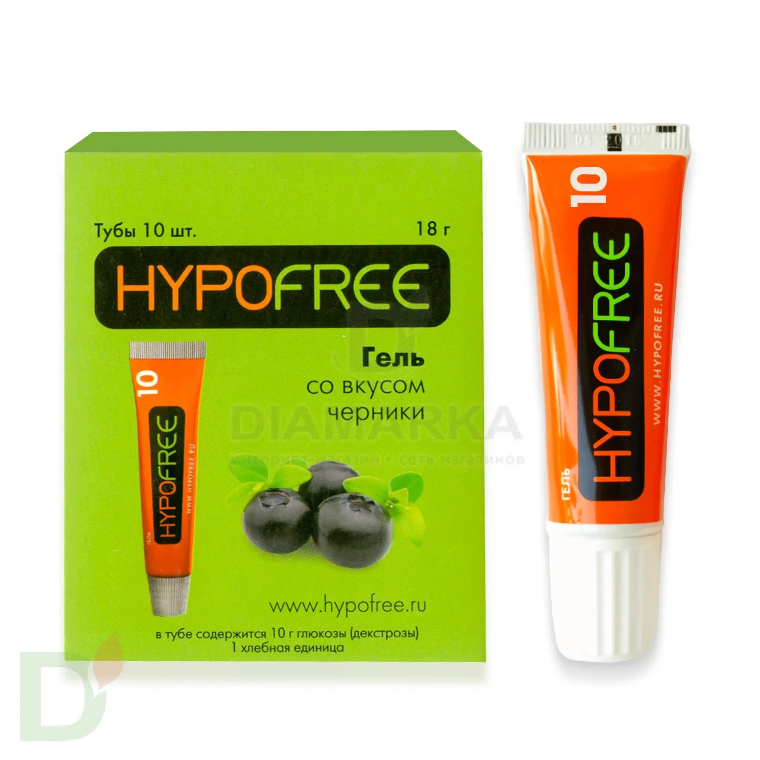 Гель HYPOFREE 1ХЕ Черника, упак. 10 туб