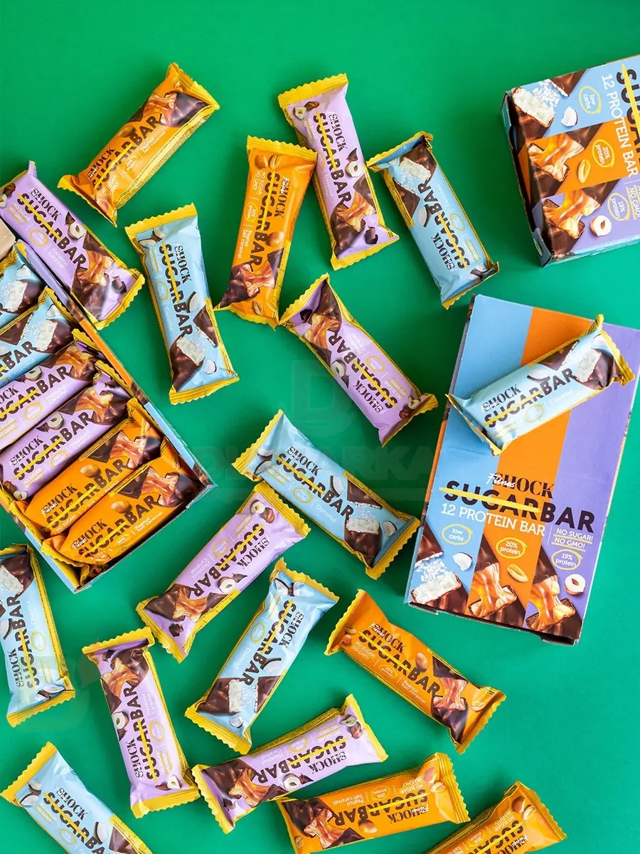 Батончик протеиновый FitnesShock Шоколадная карамель-фундук 50гр. в интернет-магазине