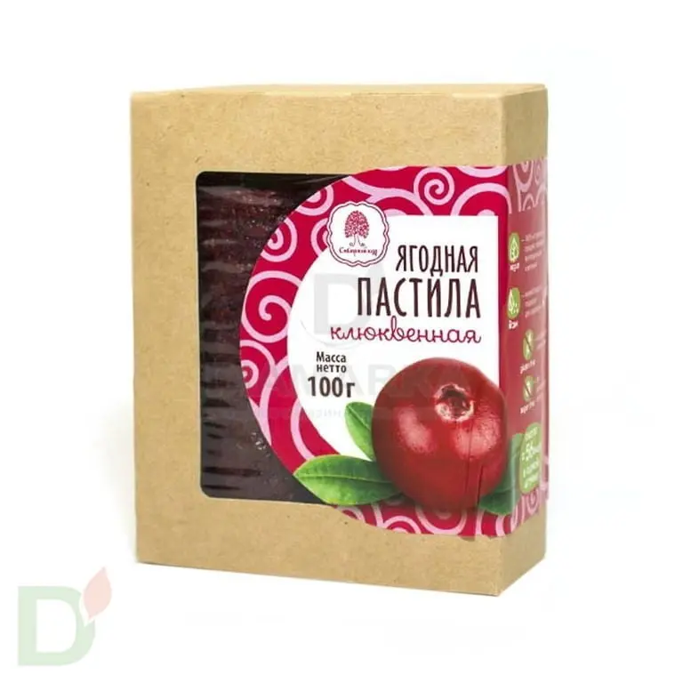 Пастила Клюквенная Сибирский Кедр, 100г