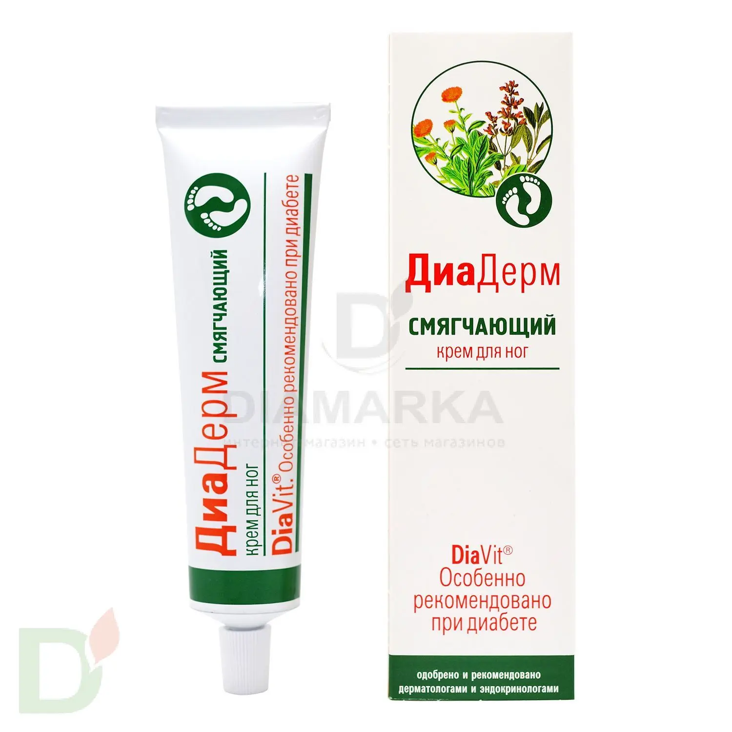 Крем для ног смягчающий ДИАДЕРМ, 75 мл.